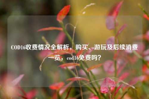 COD16收费情况全解析，购买、游玩及后续消费一览，cod16免费吗？