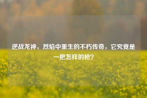 逆战龙神，烈焰中重生的不朽传奇，它究竟是一把怎样的枪？