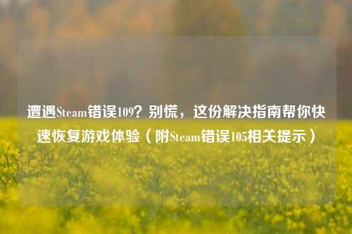 遭遇Steam错误109?别慌,这份解决指南帮你快速恢复游戏体验(附Steam错误105相关提示)