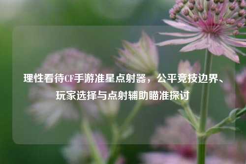 理性看待CF手游准星点射器,公平竞技边界、玩家选择与点射辅助瞄准探讨