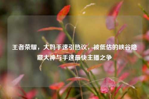 王者荣耀,大妈手速引热议,被低估的峡谷隐藏大神与手速最快主播之争