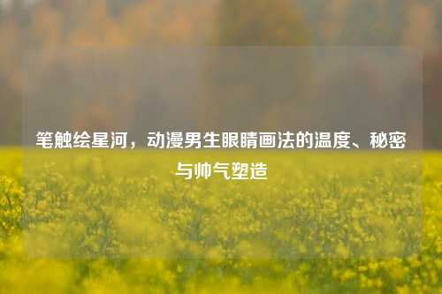 笔触绘星河，动漫男生眼睛画法的温度、秘密与帅气塑造