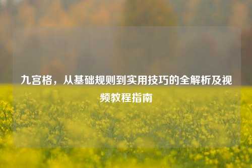 九宫格，从基础规则到实用技巧的全解析及视频教程指南