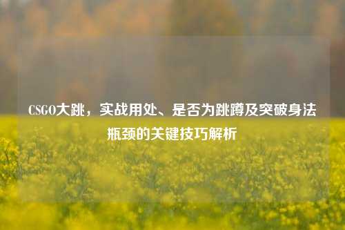 CSGO大跳,实战用处、是否为跳蹲及突破身法瓶颈的关键技巧解析
