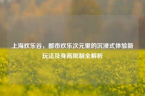 上海欢乐谷，都市欢乐次元里的沉浸式体验新玩法及身高限制全解析