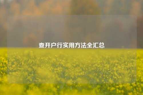 查开户行实用方法全汇总