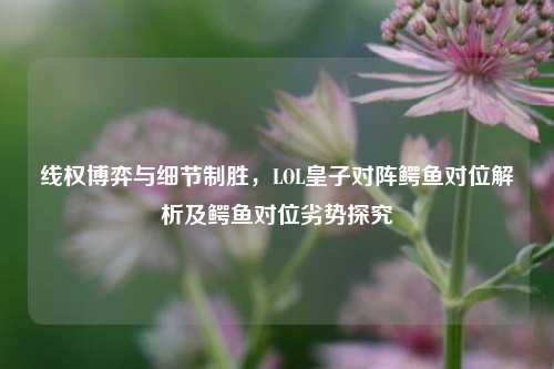线权博弈与细节制胜,LOL皇子对阵鳄鱼对位解析及鳄鱼对位劣势探究
