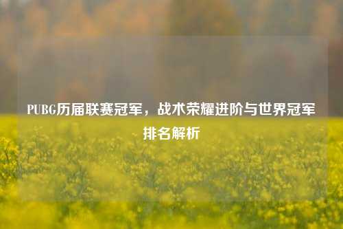 PUBG历届联赛冠军，战术荣耀进阶与世界冠军排名解析