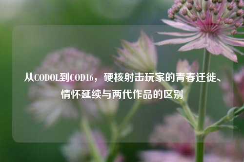 从CODOL到COD16，硬核射击玩家的青春迁徙、情怀延续与两代作品的区别