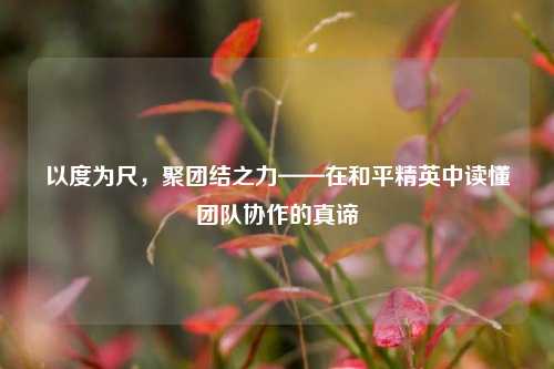 以度为尺，聚团结之力——在和平精英中读懂团队协作的真谛