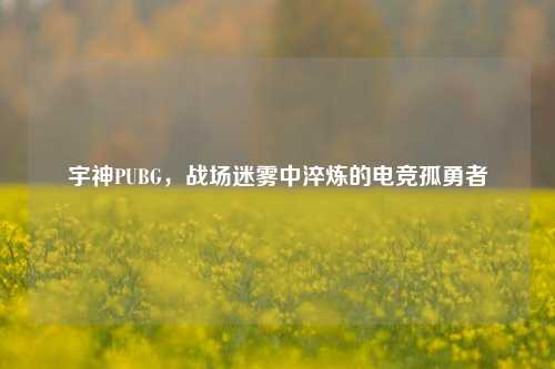 宇神PUBG，战场迷雾中淬炼的电竞孤勇者
